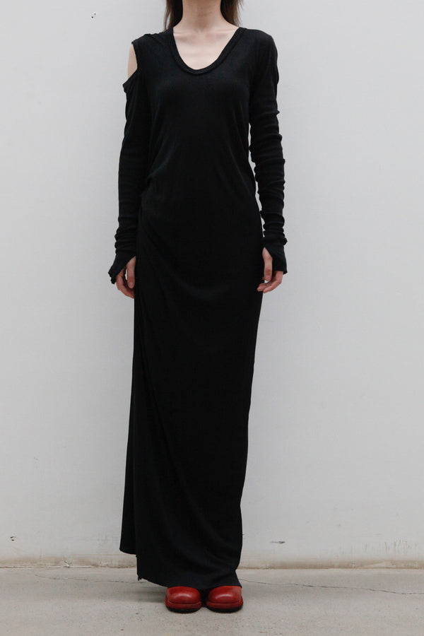 Marc Le Bihan Off-the-shoulder Cotton Dress 2853 Series France MLB-2853 E23-HEI Black 2853 E23